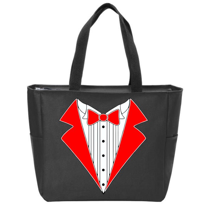Red Tuxedo Wedding Tux Zip Tote Bag