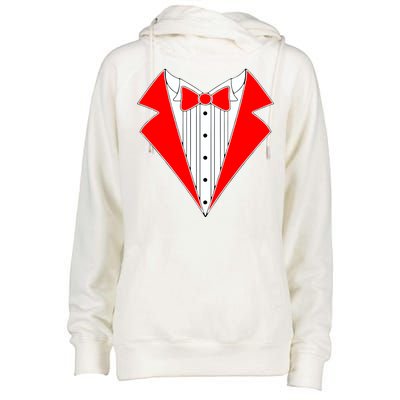 Red Tuxedo Wedding Tux Womens Funnel Neck Pullover Hood