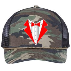 Red Tuxedo Wedding Tux Retro Rope Trucker Hat Cap