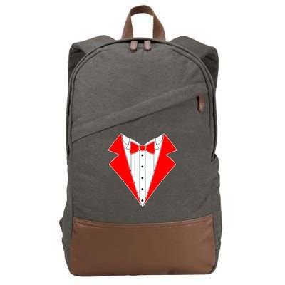 Red Tuxedo Wedding Tux Cotton Canvas Backpack