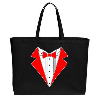 Red Tuxedo Wedding Tux Cotton Canvas Jumbo Tote