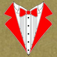 Red Tuxedo Wedding Tux Garment-Dyed Women's Muscle Tee