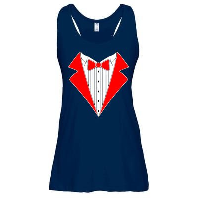 Red Tuxedo Wedding Tux Ladies Essential Flowy Tank