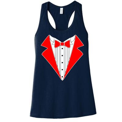 Red Tuxedo Wedding Tux Women's Racerback Tank