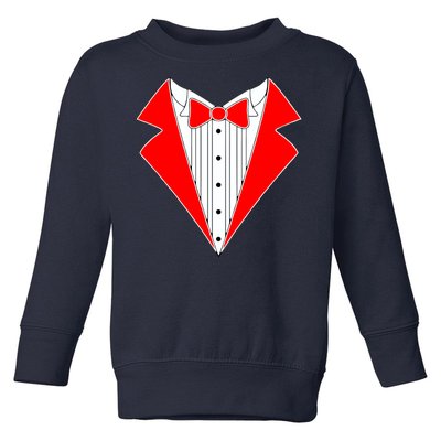 Red Tuxedo Wedding Tux Toddler Sweatshirt