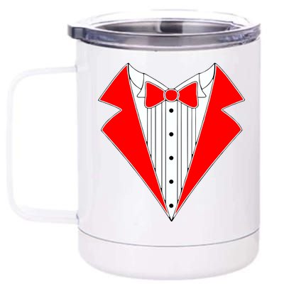 Red Tuxedo Wedding Tux 12 oz Stainless Steel Tumbler Cup