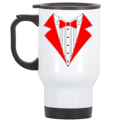 Red Tuxedo Wedding Tux Stainless Steel Travel Mug