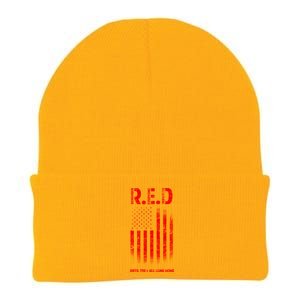 Red Until They All Come Home Knit Cap Winter Beanie