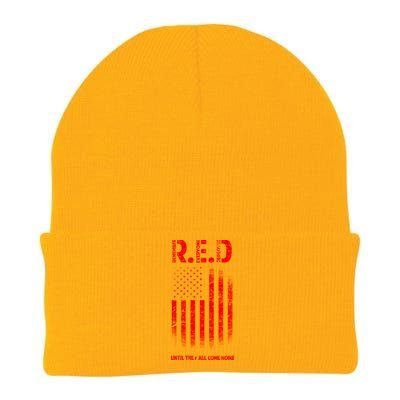 Red Until They All Come Home Knit Cap Winter Beanie