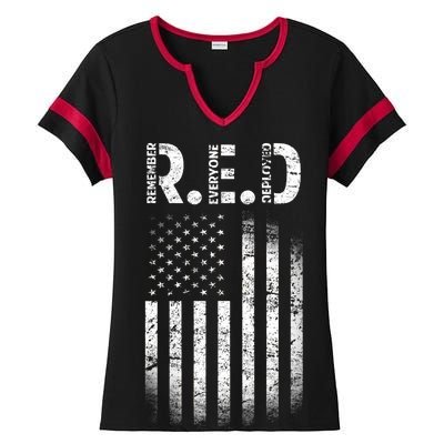 Red Until They All Come Home Ladies Halftime Notch Neck Tee