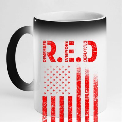 Red Until They All Come Home 11oz Black Color Changing Mug