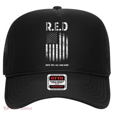 Red Until They All Come Home High Crown Mesh Back Trucker Hat