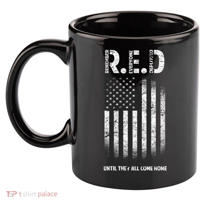 Red Until They All Come Home 11oz C Handle Ceramic Mug