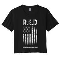 Red Until They All Come Home Women's Crop Top Tee