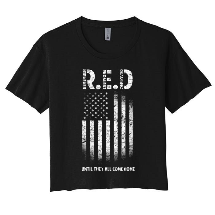Red Until They All Come Home Women's Crop Top Tee