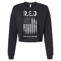 Red Until They All Come Home Cropped Pullover Crew