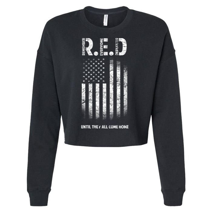 Red Until They All Come Home Cropped Pullover Crew