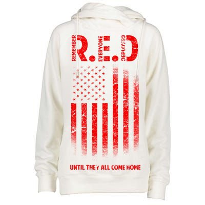 Red Until They All Come Home Womens Funnel Neck Pullover Hood