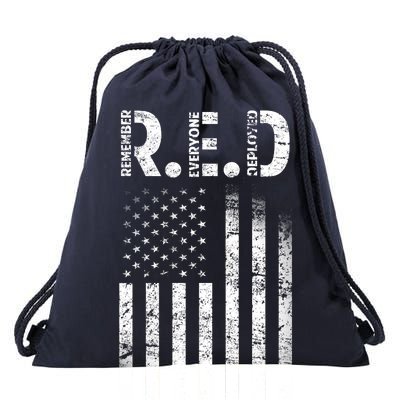 Red Until They All Come Home Drawstring Bag