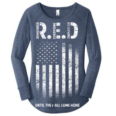 Red Until They All Come Home Women's Perfect Tri Tunic Long Sleeve Shirt