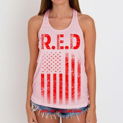 Red Until They All Come Home Women's Knotted Racerback Tank