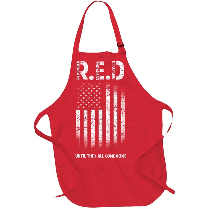 Red Until They All Come Home Full-Length Apron With Pockets