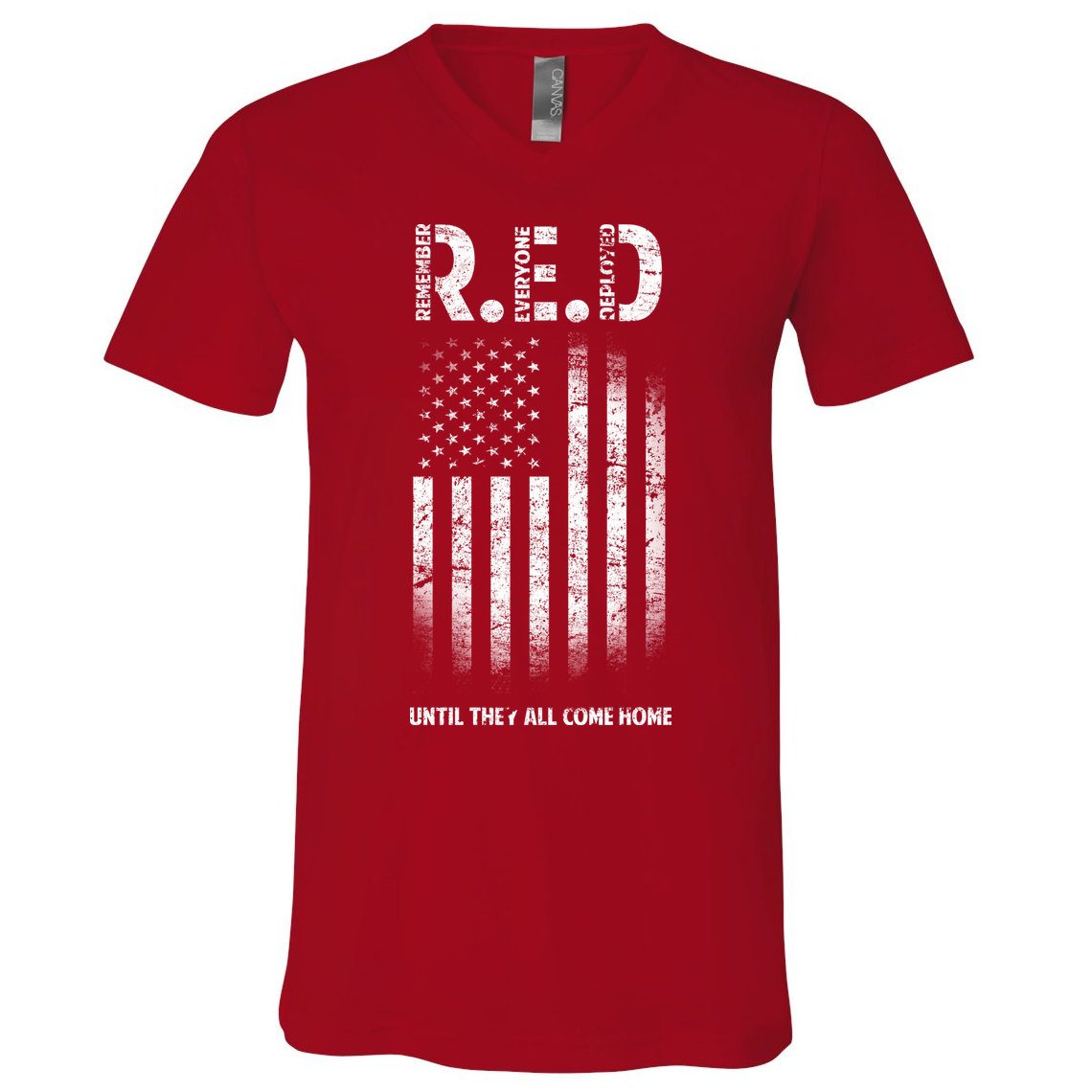 Red Until They All Come Home V-Neck T-Shirt