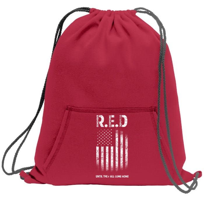 Red Until They All Come Home Sweatshirt Cinch Pack Bag