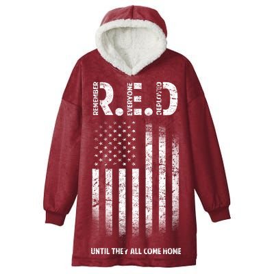 Red Until They All Come Home Hooded Wearable Blanket