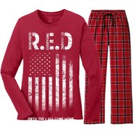 Red Until They All Come Home Women's Long Sleeve Flannel Pajama Set 