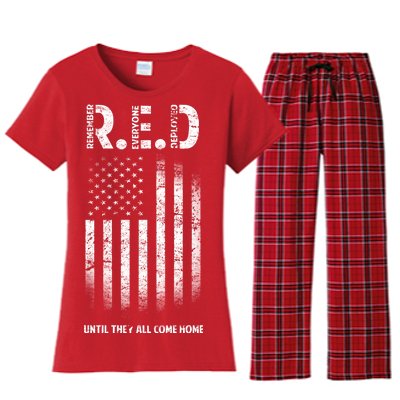 Red Until They All Come Home Women's Flannel Pajama Set