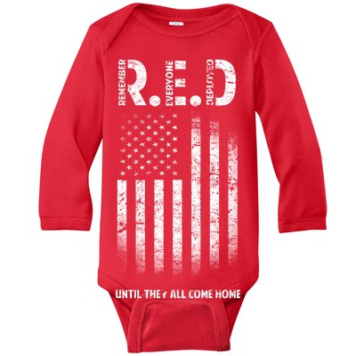 Red Until They All Come Home Baby Long Sleeve Bodysuit