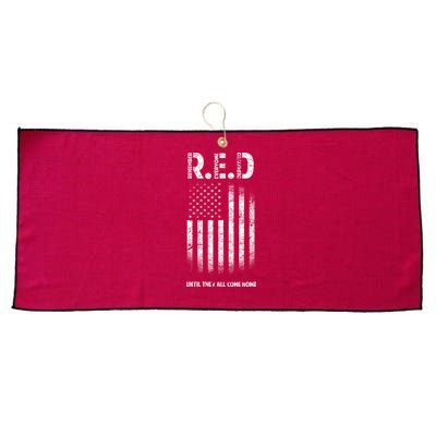 Red Until They All Come Home Large Microfiber Waffle Golf Towel