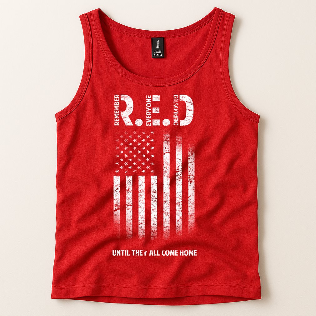 Red Until They All Come Home Tank Top