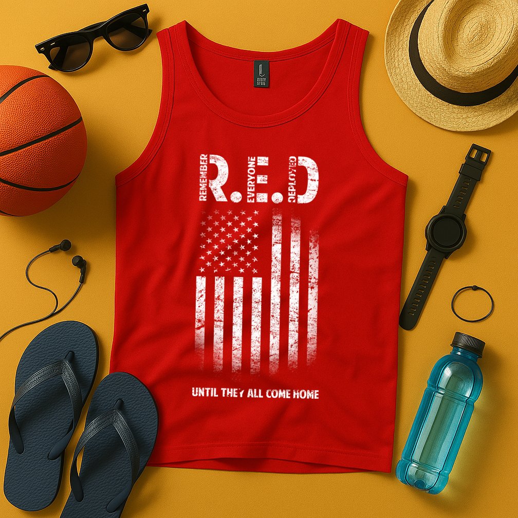 Red Until They All Come Home Tank Top