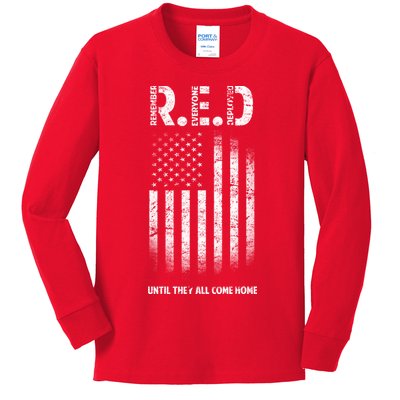Red Until They All Come Home Kids Long Sleeve Shirt