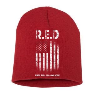 Red Until They All Come Home Short Acrylic Beanie