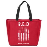 Red Until They All Come Home Zip Tote Bag