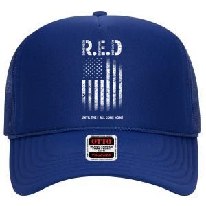 Red Until They All Come Home High Crown Mesh Back Trucker Hat