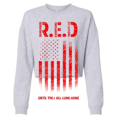 Red Until They All Come Home Cropped Pullover Crew