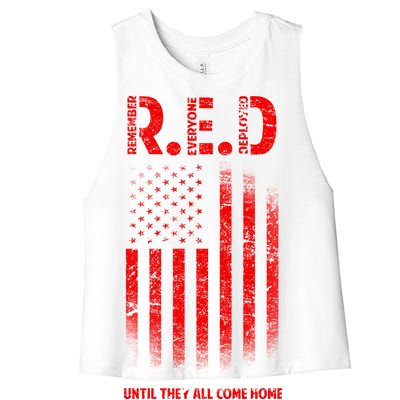 Red Until They All Come Home Women's Racerback Cropped Tank