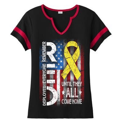 Red Until They All Come Home Tribute Ladies Halftime Notch Neck Tee