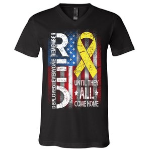 Red Until They All Come Home Tribute V-Neck T-Shirt