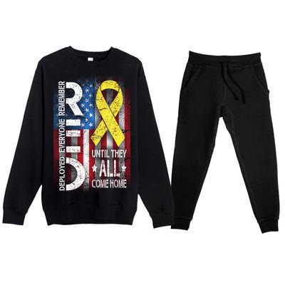 Red Until They All Come Home Tribute Premium Crewneck Sweatsuit Set