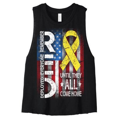 Red Until They All Come Home Tribute Women's Racerback Cropped Tank