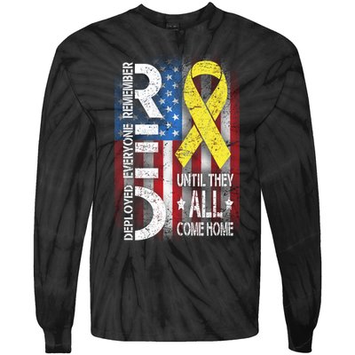 Red Until They All Come Home Tribute Tie-Dye Long Sleeve Shirt