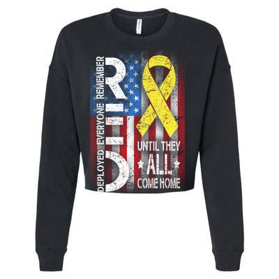 Red Until They All Come Home Tribute Cropped Pullover Crew