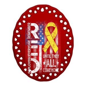 Red Until They All Come Home Tribute Ceramic Oval Ornament