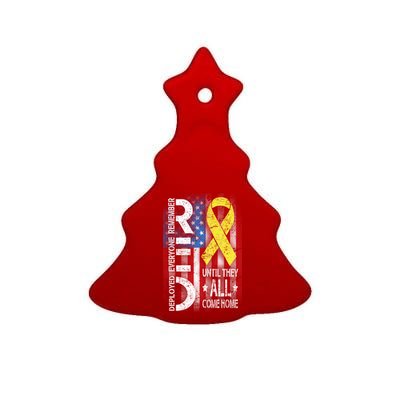 Red Until They All Come Home Tribute Ceramic Tree Ornament