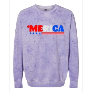 Red White & Blue 'Merica 4th Of July Colorblast Crewneck Sweatshirt